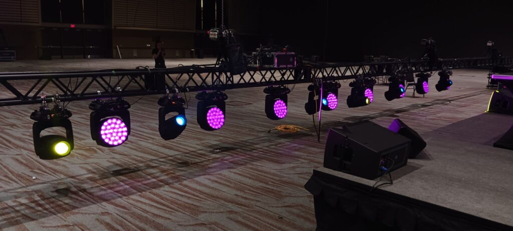 Lights on a truss. 